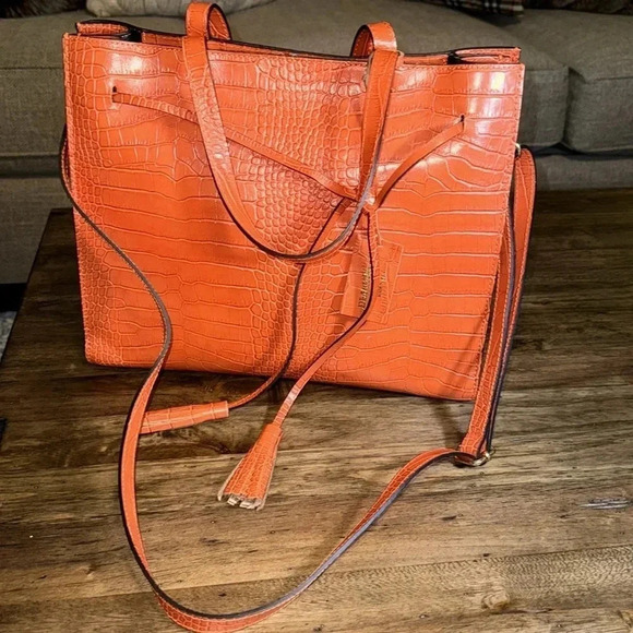 💥PERSAMAN New York Croc Embossed Style Handbag Adjustable Satchel Sienna Purse - Picture 13 of 15